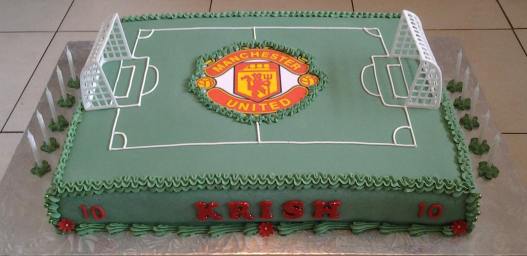 soccer field birthday cake